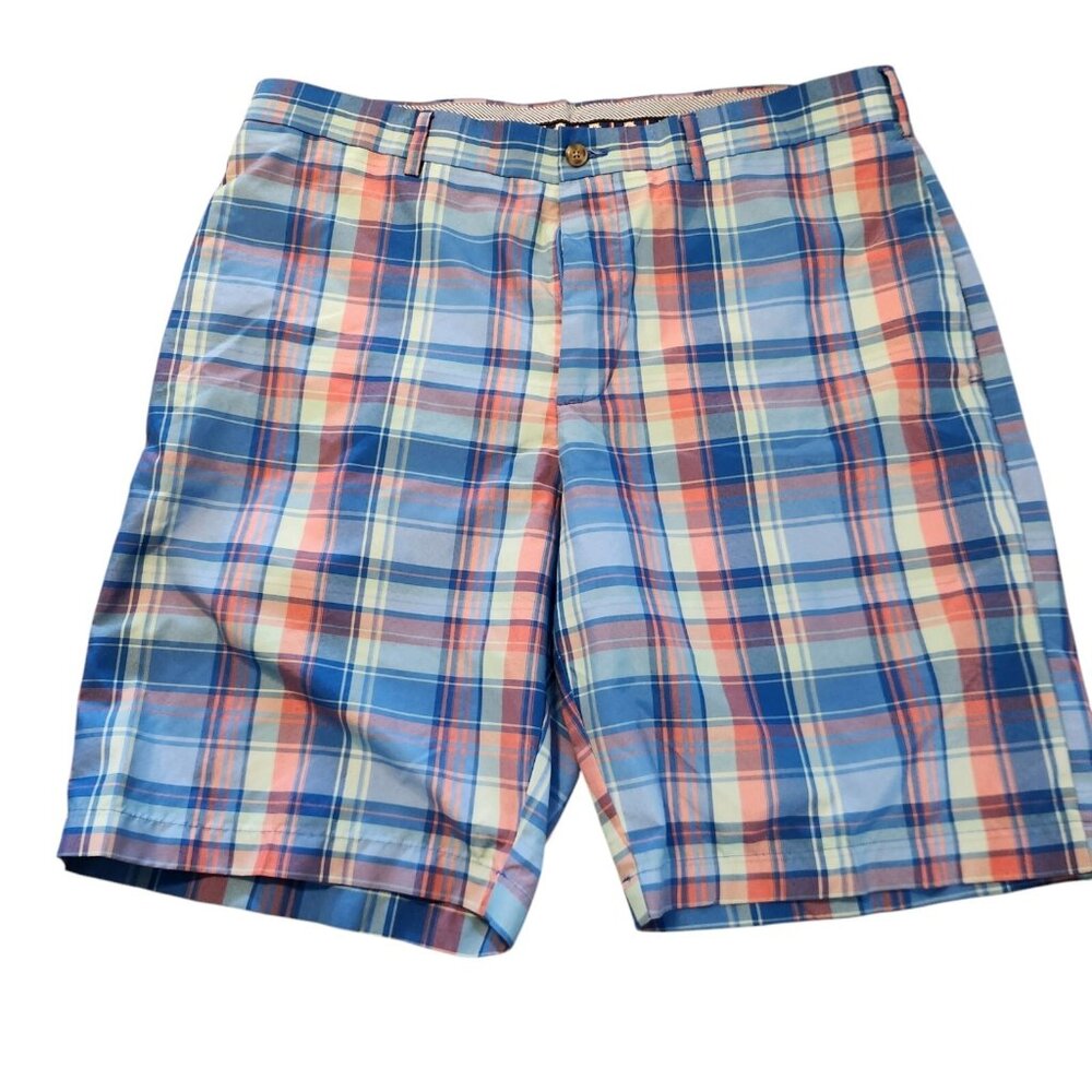 BH Plaid Shorts Golf Casual‎ Bright Colorful Mens 34 Inseam 10 EUC